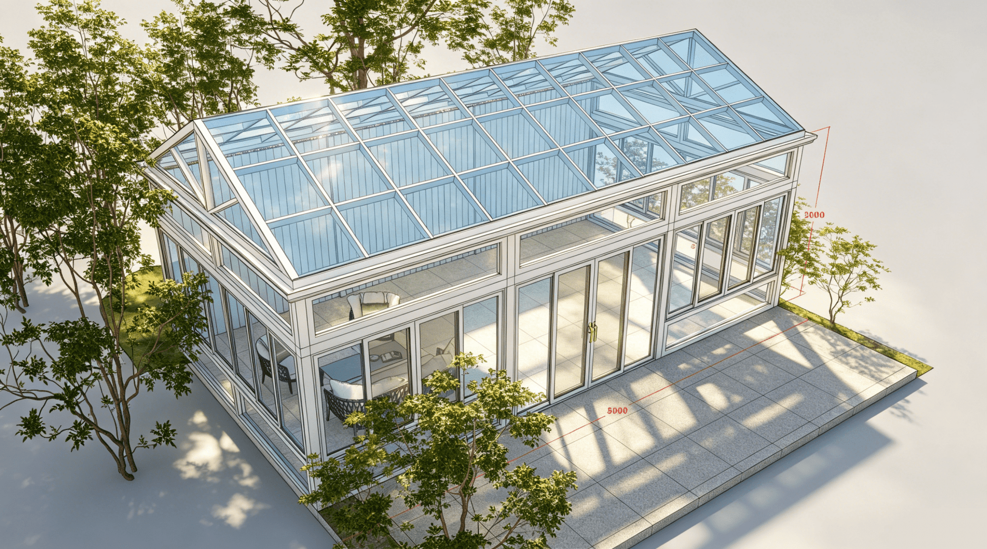 带天窗新中式阳光房 - Aluminum Sunroom | XGLY Aluminium | Foshan Manufacturer